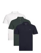 Abercrombie & Fitch 3-Pack Elevated Icon Don't Sweat It Polos Marinblå