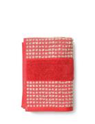Check Håndklæde 50X100 Cm Rød/Sand Home Textiles Bathroom Textiles Tow...