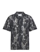 Wax London Didcot Shirt Floral Lace Blue Blå