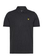 Lyle & Scott Sport Monogram Jacquard Polo Shirt Svart