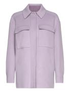 Calvin Klein Double Faced Wool Shacket Lila