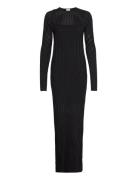 Calvin Klein Laddered Rib Maxi Knit Dress Svart