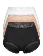 Lindex Brief 3 Pack Emelie Lace High Svart