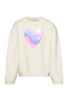 Tom Tailor Sequin Artwork Sweatshirt Kräm