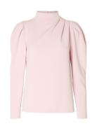 Selected Femme Slffenja Ls T-Neck Top B Noos Rosa