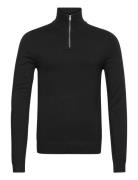 Lindbergh Half Zip Mélange Knit Svart