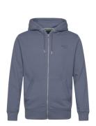 Superdry Essential Logo Zip Hoodie Ub Blå