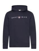 GANT Printed Graphic Hoodie Blå