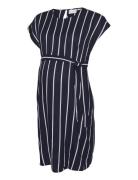 Mamalicious Mlmisty Cap Stripe Wo Abk Dress Marinblå
