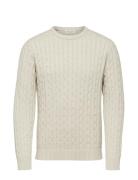 Selected Homme Slhryan Structure Crew Neck Beige