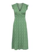 ONLY Onlmay Life S/L Wrap Midi Dress Jrs Grön