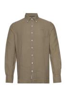 Sebago Linen Shirt Khaki Green