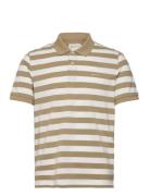 GANT Stripe Ss Pique Polo Beige