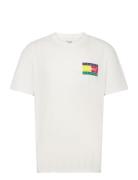 Tommy Jeans Tjm Reg Pop Color Flag Tee Ext Vit