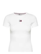 Tommy Jeans Tjw Slim Badge Rib Tee Vit