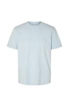 Selected Homme Slhaspen Print Ss O-Neck Tee Noos Blå