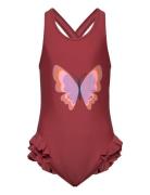 Color Kids Swimsuit W. Application Brun