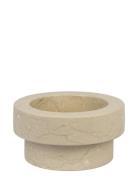 Mette Ditmer Marble Block Candleholder, Low Beige