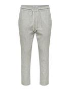 ONLY & SONS Onslinus Crop 0136 Stripe Linen Pant Beige