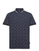 Tom Tailor Allover Printed Polo Marinblå