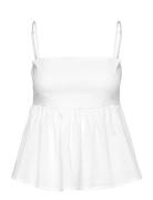 Gina Tricot Linen Blend Singlet Vit