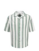 ONLY & SONS Onstes Rlx Ctn Slub Stripe Ss Shirt Noos Grön