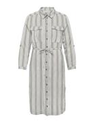 ONLY Carmakoma Carcaro Ls Linen Shirt Dress Wvn Grå