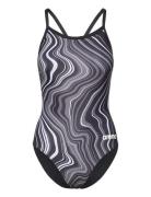 Arena Women's Swimsuit Lightdrop Back Marbled Black-Blac Svart