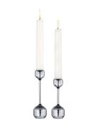 LIND DNA Silhouette 120+145 Candle Holder 2-Pack Silver