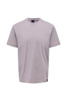 ONLY & SONS Onsmax Life Ss Stitch Tee Noos Lila