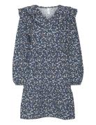 Vero Moda Girl Vmfia Ls Short V-Neck Dress Wvn Girl Blå