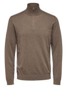 Selected Homme Slhberg Half Zip Cardigan Brun