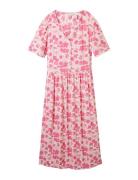 Tom Tailor Printed Dress With Belt Rosa