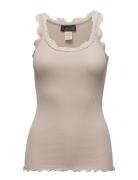 Rosemunde Rwbabette Silk Sl U-Neck Long Lace Beige