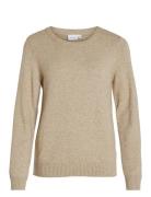 Vila Viril O-Neck L/S Knit Top - Noos Beige