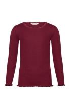 Rosemunde Kids Beatha Silk T-Shirt W/ Lace Burgundy