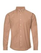 Lindbergh Yarn Dyed Oxford Superflex Shirt L/ Brun