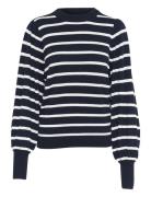 Kaffe Kamala Stripe Knit Pullover Marinblå