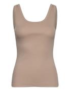 GANT Slim Ribbed Tank Top Beige