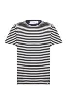 Les Deux Adrian Stripe T-Shirt Marinblå