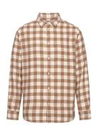 Knowledge Cotton Apparel Loose Fit Checkered Shirt - Gots/Ve Brun