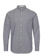 GANT Reg Classic Poplin Gingham Shirt Svart