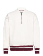 Tommy Hilfiger Bold Global Stripe Half Zip Vit