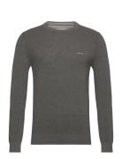 GANT Cotton Pique C-Neck Grå