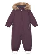 Color Kids Coverall W. Fake Fur Lila