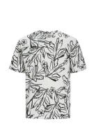 Jack & J S Jorlafayette Aop Tee Ss Crew Neck Ln Vit