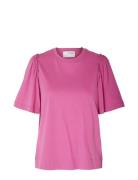 Selected Femme Slfpenelope 2/4 Ruffle Tee Rosa