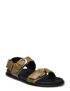 ALOHAS Le Alli Black Leather Sandals Grön