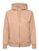 GANT Shield Zip Hoodie Beige