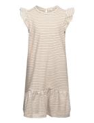 Huttelihut Dress Ns Striped Rib Beige